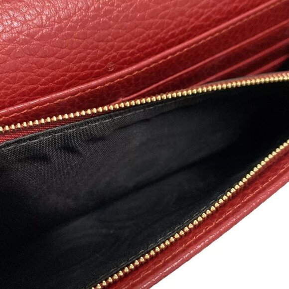 100% Authentic GUCCI GG Marmont Leather MIni Chain Bag Red Leather 607-112224 - Picture 9 of 10